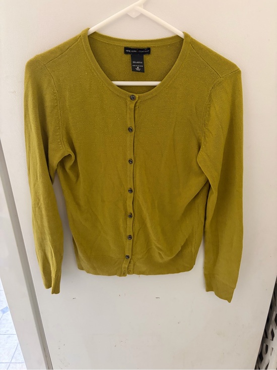 New York & Company Sweaters - New York & Company Chartreuse Button-Up Women's Cardigan